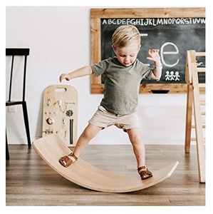 Planches d'équilibre en bois pour enfants, planches de balance de la meilleure qualité, pour l'intérieur des enfants, incurvées, h [], 99 jeux de données en or - Product Image 5