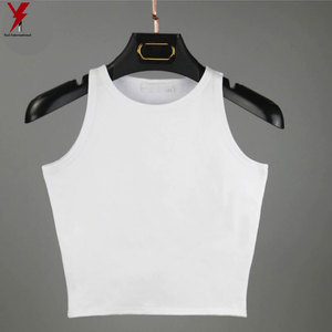 Orns — t-shirt court moulant extensible pour femmes, tricot sans manches, coupe ajustée asymétrique, noir, nouvelle collection, 2021 - Product Image 3