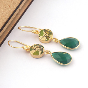 फैक्टरी आपूर्तिकर्ता महिलाओं के फैशन ड्रॉप बालियां बहुमुखी हरी मिर्च तोते हरे रंग की मूद तांबे का कछुआ सोना प्लाई वाली खतरनाक - Product Image 5