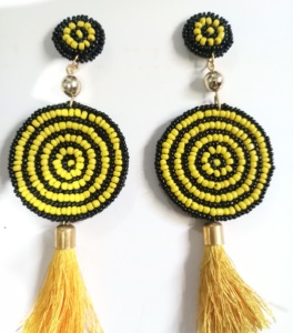 Tendencia Nuevo diseño Color azul Cuentas de semillas Pendiente bordado Pendiente de color personalizado Pendientes de cuentas de vidrio Pendientes - Product Image 6