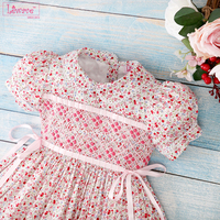 Gaun Smok Kasual Geometris untuk Bayi Perempuan ODM Grosir Anak-Anak Kustomisasi 100% Katun LD220 Bersertifikat Babeeni CPSIA/OEKO-TEX