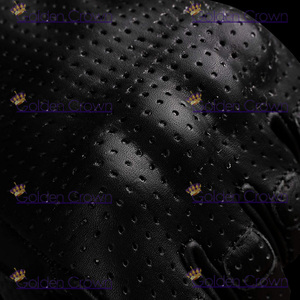 Leather Motorcycle Motorbike Perforated Vented Cruiser Gloves - Product Image 4
