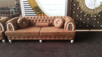 Canapé Chesterfield moderne turc avec cadre en bois massif et revêtement en tissu capitonné, convertible en lit, pour appartement, salon, entrepôt, centre commercial