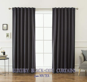 Cortinas de colores personalizados 100% poliéster para sala de estar, comedor en casa, cama, puerta, ventana, planos, suministro a granel - Product Image 3