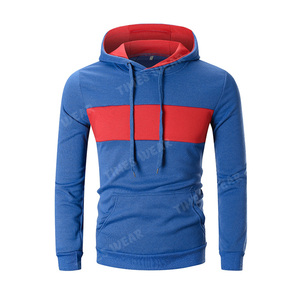 Sweat à capuche décontracté pour hommes personnalisé par OEM pull patchwork avec motif brodé polyester/coton coupe de motif imprimé de la saison d'hiver - Product Image 1