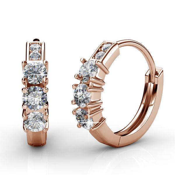 Brass 18k Rose Gold Plated Classic Earrings