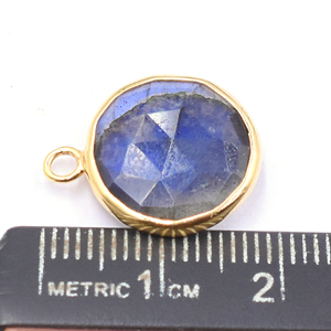 จี้ห้อยทำมือทรงกลมลาบราโดไรต์เงินแท้ 925 ชุบทอง 14K/18K - Product Image 2