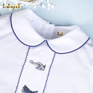 Ensemble long pour garçon Babeeni, imprimé avion, broderie décontractée, OEM ODM, tenue smockée, vêtements pour enfants, tricoté, certifié OEKO-TEX Flame - Product Image 5