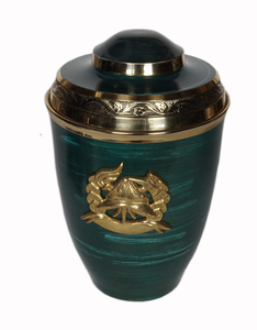 SOLID BRASS EUROPEAN STYLE HANDMADE CARVING DURABLE ISO CERTIFIED ADULT <b>MEMORIAL</b> URN - Product Image 1
