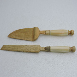 Acacia Wood & Resin Handle Desert Cake Server & Knife Set Hot Selling 2024 Kitchen <b>Tools</b> Cake <b>Tools</b> - Product Image 4