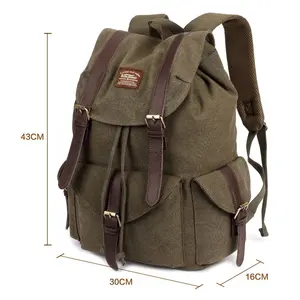 Vintage Canvas Backpack Multifunctional Daypack Mens Women Backpack Outdoor Travel Hiking Hunting Designer Bag