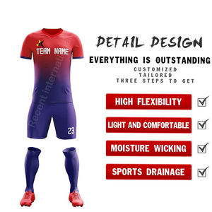 Haute qualité pas cher prix personnalisé hommes football uniforme équipe ensemble impression par transfert de chaleur 100% polyester séchage rapide vêtements de football - Product Image 4