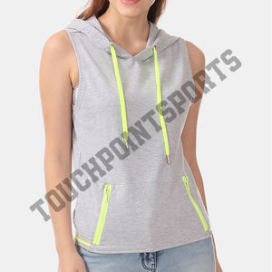 เสื้อกันหนาวครอปแขนกุดมีฮู้ดสำหรับผู้หญิง,ลายดอกไม้ - Product Image 3