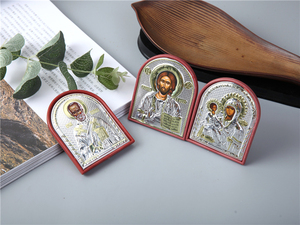 Decoración religiosa de aleación de aluminio, recuerdo religioso de los iconos de la Iglesia de Jesús, Santa María - Product Image 5