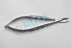 เครื่องมือผ่าตัดขนาดเล็ก,กรรไกรผ่าตัดทางทันตกรรม Castroviejo 3รู11.5ซม. สแตนเลสโค้งตรง CE อนุมัติ - Product Image 4