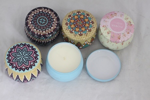 Bougie parfumée Caro Tin Wax gris clair, décoration de luxe personnalisée pour la maison - Product Image 6