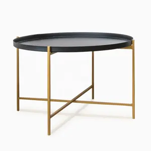 Round Metal <b>Tray</b> <b>Table</b> Handmade Made in India Commercial Buyers Usage Hotel Office Room New Designs Customize Size 2022 Modern - Product Image 1