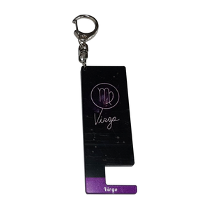 Support de téléphone personnalisé en acrylique avec porte-clés, motif Signe Astrologique Vierge, support de téléphone personnalisé - Product Image 1