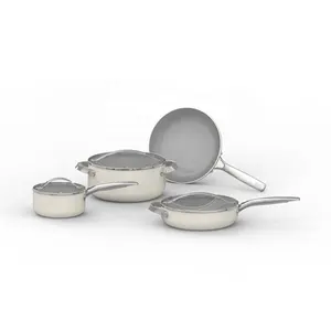 Ensemble d'ustensiles de cuisine antiadhésifs, en aluminium, casseroles en céramique