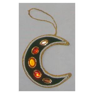 Adornos Bordados con Cuentas de Zari en Forma de Luna - Product Image 1