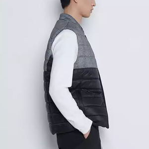 Veste en toile personnalisée pour hommes col montant manches sans bouffant style de rue pour l'hiver - Product Image 5