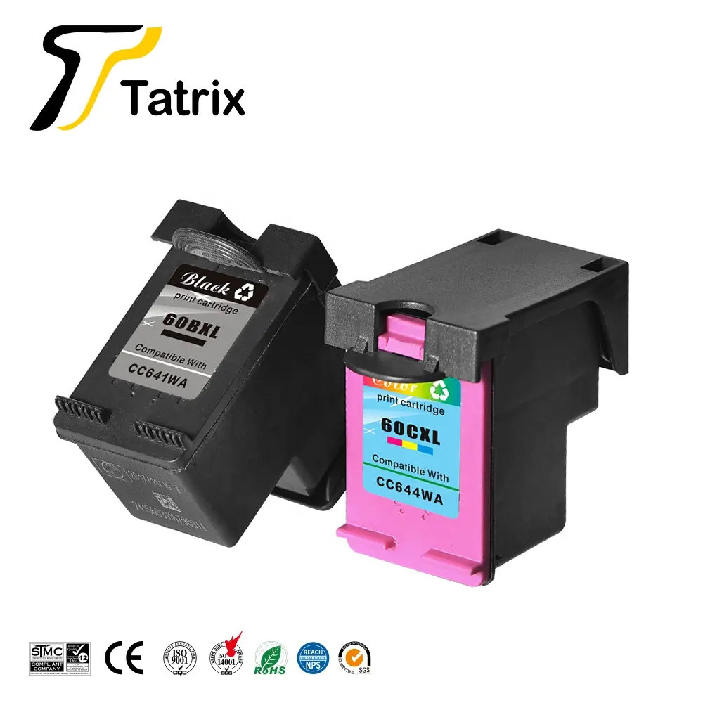 Tatrix 60 60XL Premium Remanufactured Color Inkjet Ink CartridgeためHP Deskjet F4280 F4288 Printer