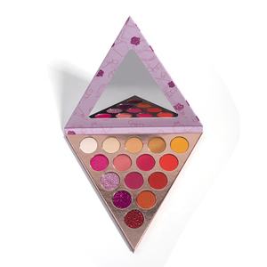 ผลิตภัณฑ์ใหม่2020บรรจุภัณฑ์ที่ไม่ซ้ำกัน15สีสามเหลี่ยมชิมเมอร์เคลือบแต่งหน้าอายแชโดว์ <span class=keywords><strong>Palette</strong></span> - Product Image 3