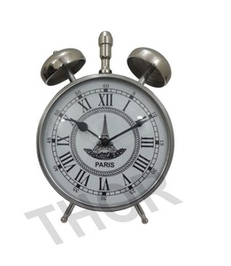 Horloge de Table en argent, ajustable, avec alarme de réveil, finition argentée, pour le bureau, la maison, le salon, décoration de la maison - Product Image 2