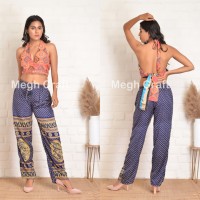 Pantalon en soie pour femmes, style Boho, mode latérale, culotte en soie, taille haute, pantalon Tribal, Costume de danse du ventre, pantalon gitan