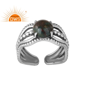 Anillo de plata de primera ley y piedra preciosa para mujer, sortija, plata esterlina 925, piedra preciosa, estilo indio, Diseño atrevido, venta al por mayor - Product Image 1