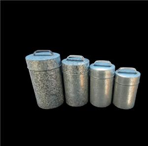 Set of 2 Galvanized Metal <b>Storage</b> Containers with Elegant Gold Handle Perfect for Tableware <b>Storage</b> and Home Organization - Product Image 2