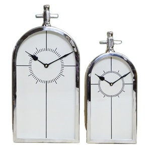 Phong Cách Cổ Vàng-Mạ Kim Loại Vòng <span class=keywords><strong>Analog</strong></span> Bàn Đồng Hồ Sang Trọng Trang Trí Nội Thất Với Tính Năng Báo Động Quay Số Trắng & Đen Đứng Số Lượng Lớn Mua - Product Image 1