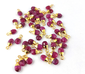 Pendentif en forme de perle pour femme, pendentif à facettes en or, pierre précieuse - Product Image 3