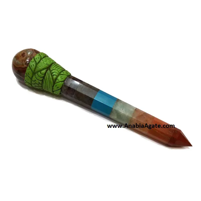 티베트 치유 지팡이 영적 스틱 도매 천연 돌 치유 지팡이 새로운 시대 치유 제품