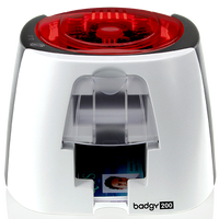 Printer Kartu PVC Warna Satu Sisi Evolis Badgy100 USB Thermal Transfer Margin Putih 300 DPI Stok Garansi 1 Tahun