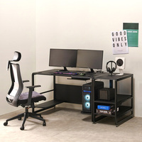 Meja Komputer Gaming E-Sport Rangka Logam Dapat Diperpanjang Tinggi Dapat Disesuaikan Gaya Industrial Modern untuk Rumah dan Kantor