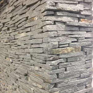 Натуральный серый каменный шпон для облицовки внешних и внутренних стен, традиционный стиль, натуральные камни для помещений