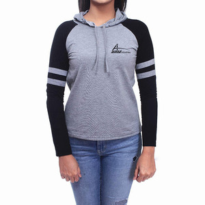 Top corto de secado rápido para mujer, Jersey informal de dos tonos, sudadera con cordón grueso, capucha de manga larga - Product Image 6