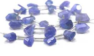 Top Quality 21 Pieces Beautiful Strand Natural Tanzanite Gemstone Faceted Nuggets Beads for Jewelry Making - Product Image 3