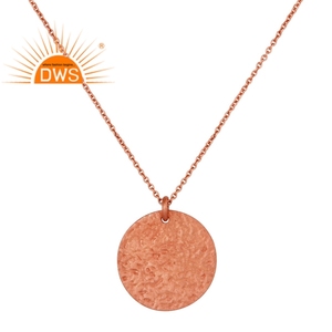DWS Collier pendentif en argent sterling 925 plaqué or rose pour femmes Bijoux de mariage certifiés GIA - Product Image 1