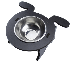 Bol à nourriture et à eau pour chat et chien en acier inoxydable écologique, motif animal rose, forme carrée, pour chats - Product Image 3