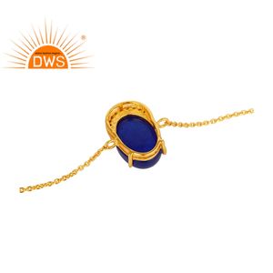 Conjunto de pulsera de Aventurina circón azul y blanco, joyería, nuevo diseño, chapado en oro amarillo, proveedor de joyería de plata de ley - Product Image 3