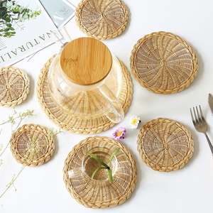 <b>Set</b> of Rustic Straw Round Placemats Luxury Handwoven Wedding Gift Home Decor 2020 Style - Product Image 4