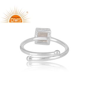 Rainbow Moonstone <b>Ring</b> <b>Adjustable</b> <b>Rings</b> Jewelry Wholesaler Shiny Finished 925 Sterling Silver Jewelry Supplier - Product Image 4