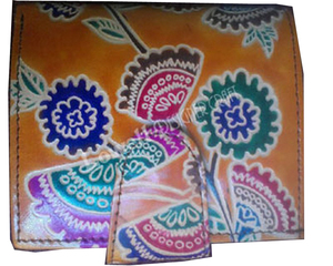 Women's Bohemian Printed Genuine Leather <b>Wallet</b> with Geometric Pattern Solar Panel Fold Closure <b>Long</b> Style 7 Inch Daily Use - Product Image 1