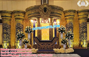 Scène de mariage sur le thème du Sri Lanka, scène de mariage traditionnelle d'Asie du Sud, scène de mariage royale d'Inde du Sud, décoration de scène de mariage USA - Product Image 4