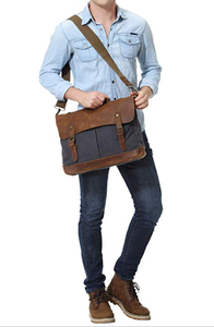 Oferta Especial en Maletín Ejecutivo de Cuero Genuino y Lona de Diseño Único Leo Torresi para Hombre y Mujer - Product Image 6