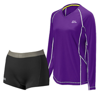 Conjunto de camisetas y pantalones cortos de voleibol de manga larga, ropa deportiva para practicar voleibol