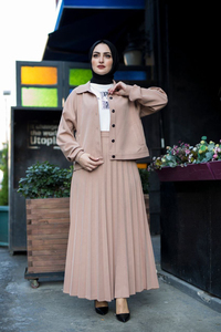 Nouvelle saison femmes 3 pièces jupe plissée ensemble vêtements islamiques Abaya caftan musulman islamique mode turc qualité - Product Image 4