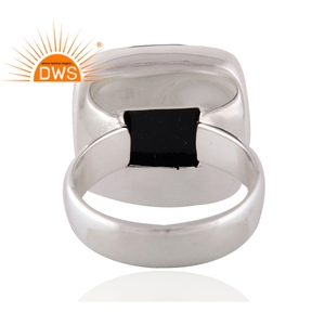 Stq — bague en argent Sterling 925 pour femmes, pierres précieuses naturelles, Onyx noir, gros bijoux - Product Image 2